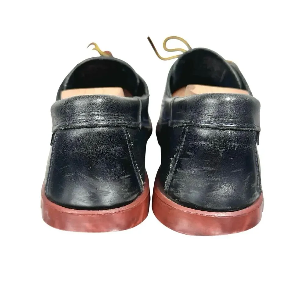 Sebago | Men | Campsides Black Smooth Leather Casual Boat Shoes | Size 8